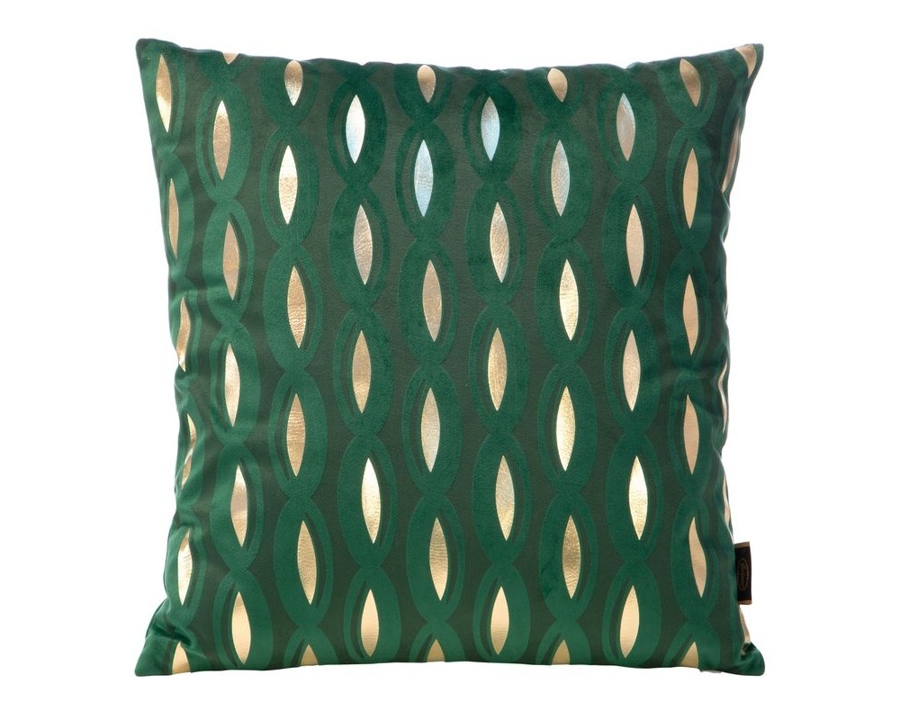 Zamatová obliečka na vankúš - Blink 5, zelená s lesklým vzorom  45 x 45 cm